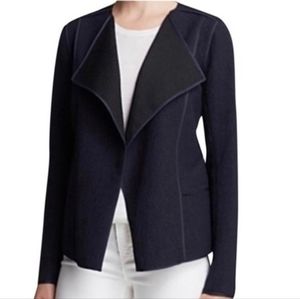 Vince Navy Cotton  Long Sleeve Open Front Jacket